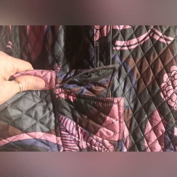 Silk-land Jacket Sz XL Silk Purple Button Down Trucker Quilted Warm Winter - Picture 14 of 15